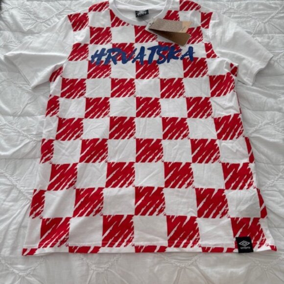 Umbro Croatia “Hrvatska” Checkered T-Shirt (Medium, New with Tags) - Picture 1 of 6